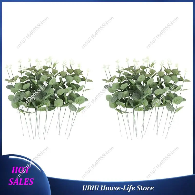 40PCS Silk Eucalyptus Leaves | Artificial Greenery for Home & Wedding