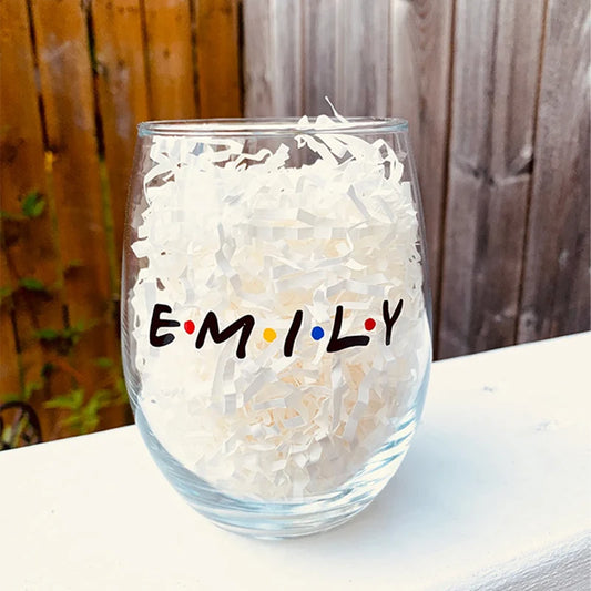 Personalized Name Clear Glass Cup | Friend & Birthday Gift Personalized Glass Cup Peaceful Pleasures Health and Wellness