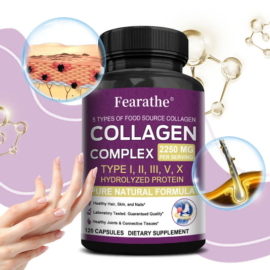 Multi-Collagen Capsules Types I II III V X – Skin, Hair & Nails Collagen Supplement Oasis Select