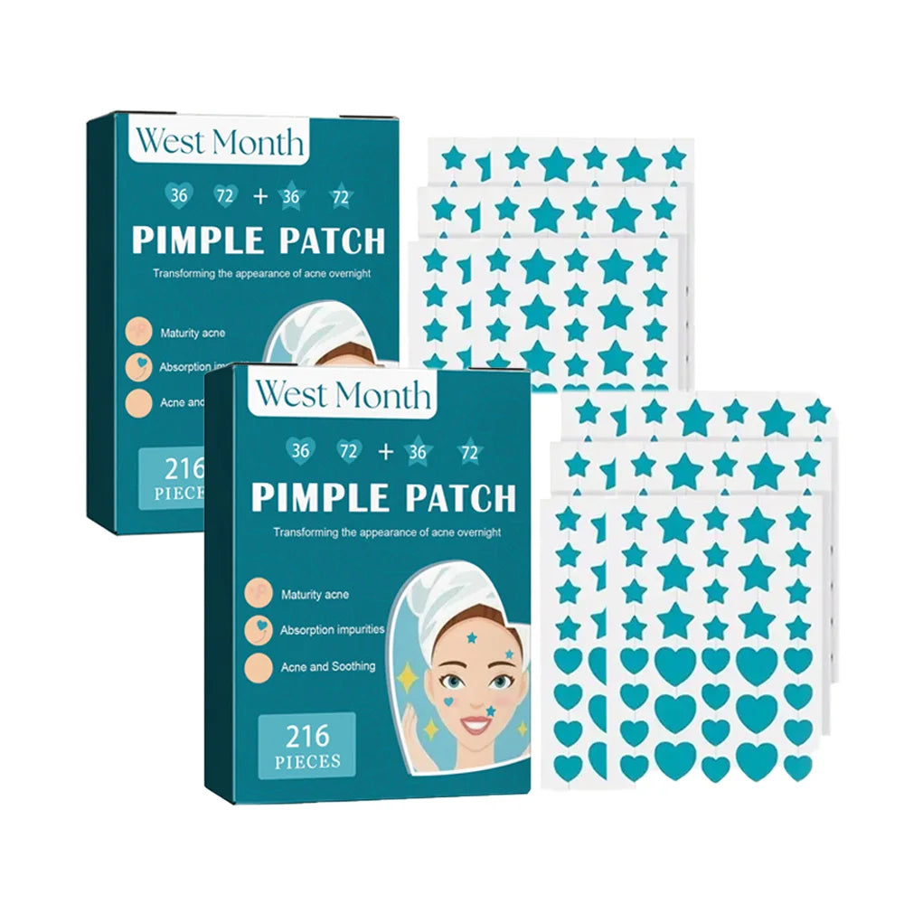 216pcs Hydrocolloid Acne Patch Repair Acne Cleansing Invisible Breathable Waterproof Acne Cleansing Concealer Fade Clean Peaceful Pleasures Health and Wellness 2 Box