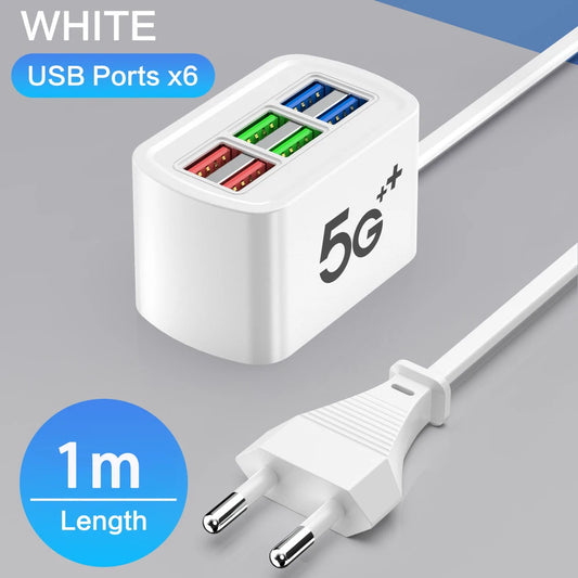 6-in-1 USB Charging Station | 30W Fast Charge, iPhone 16 USB Charging Station Peaceful Pleasures Health and Wellness White EU