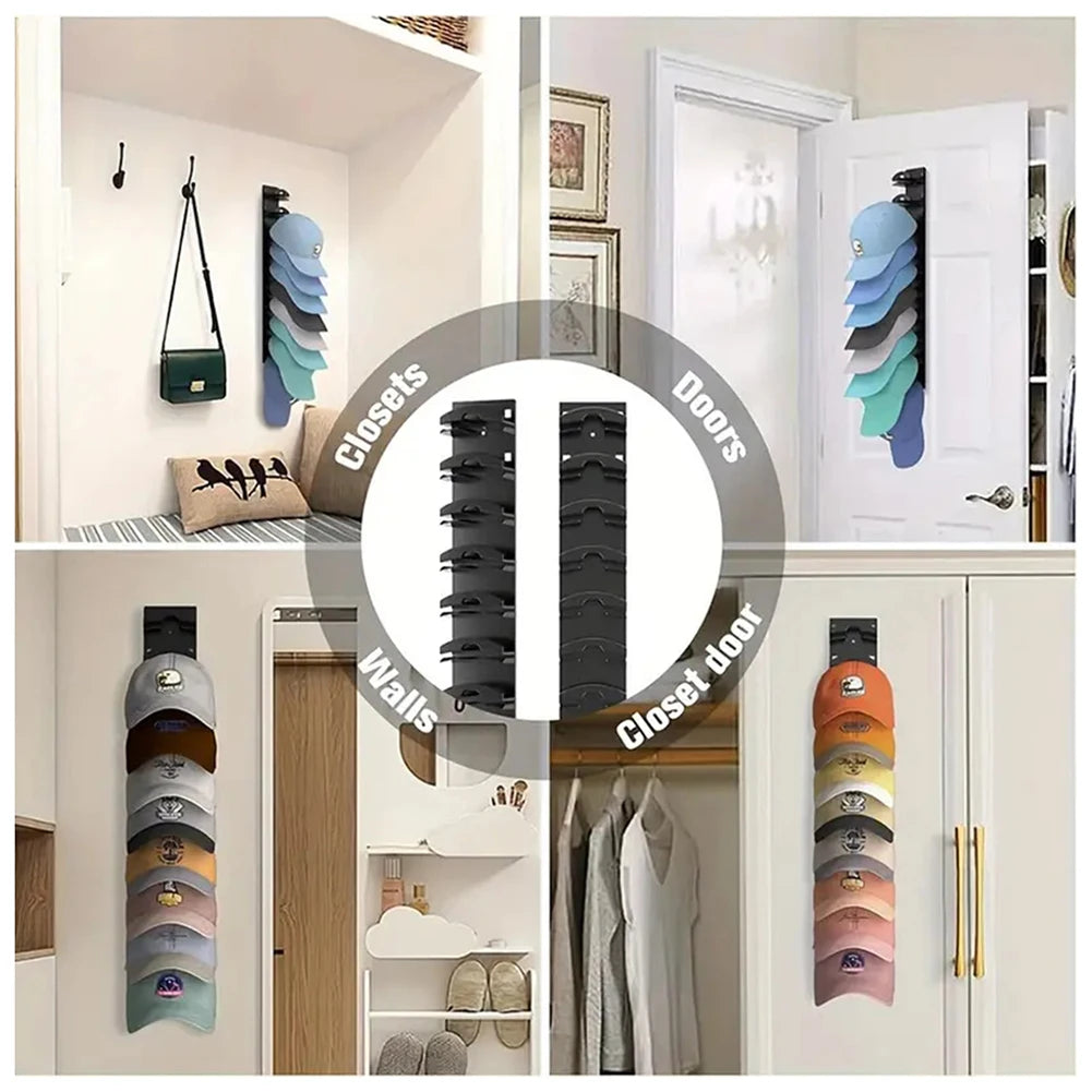 10grids Hat Organiser Display Stand Wall Mounted Space Saving Hanger Hat Holder For Home Dorm Baseball Cap Rack Peaceful Pleasures Health and Wellness