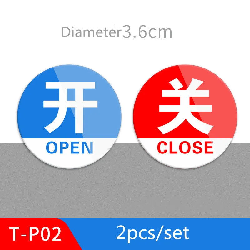 Hot & Cold Faucet Label Stickers – Acrylic Self-Adhesive Signs