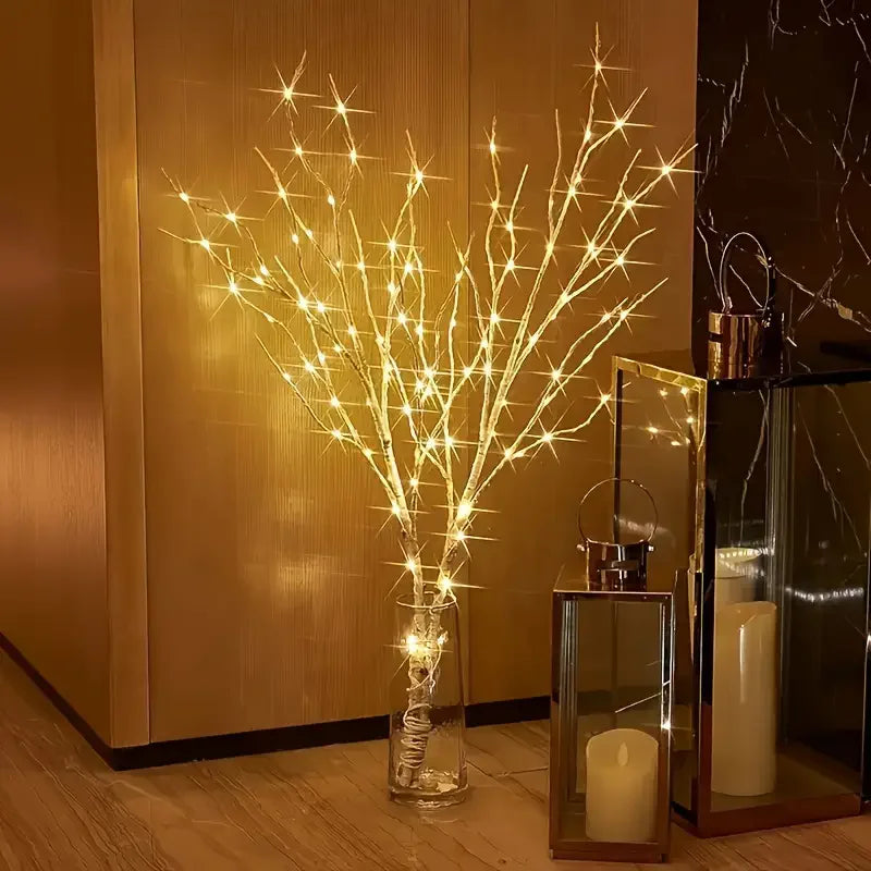 Glowing Artificial Birch Branches | Battery Operated LED Decor