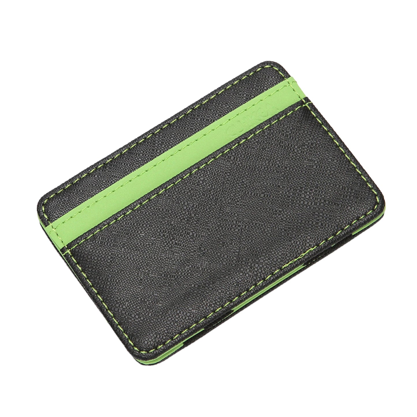 Ultra Thin Magic Card Holder Water-Resistant Durable PU Wallet for Men Women Adults Elders Peaceful Pleasures Health and Wellness green