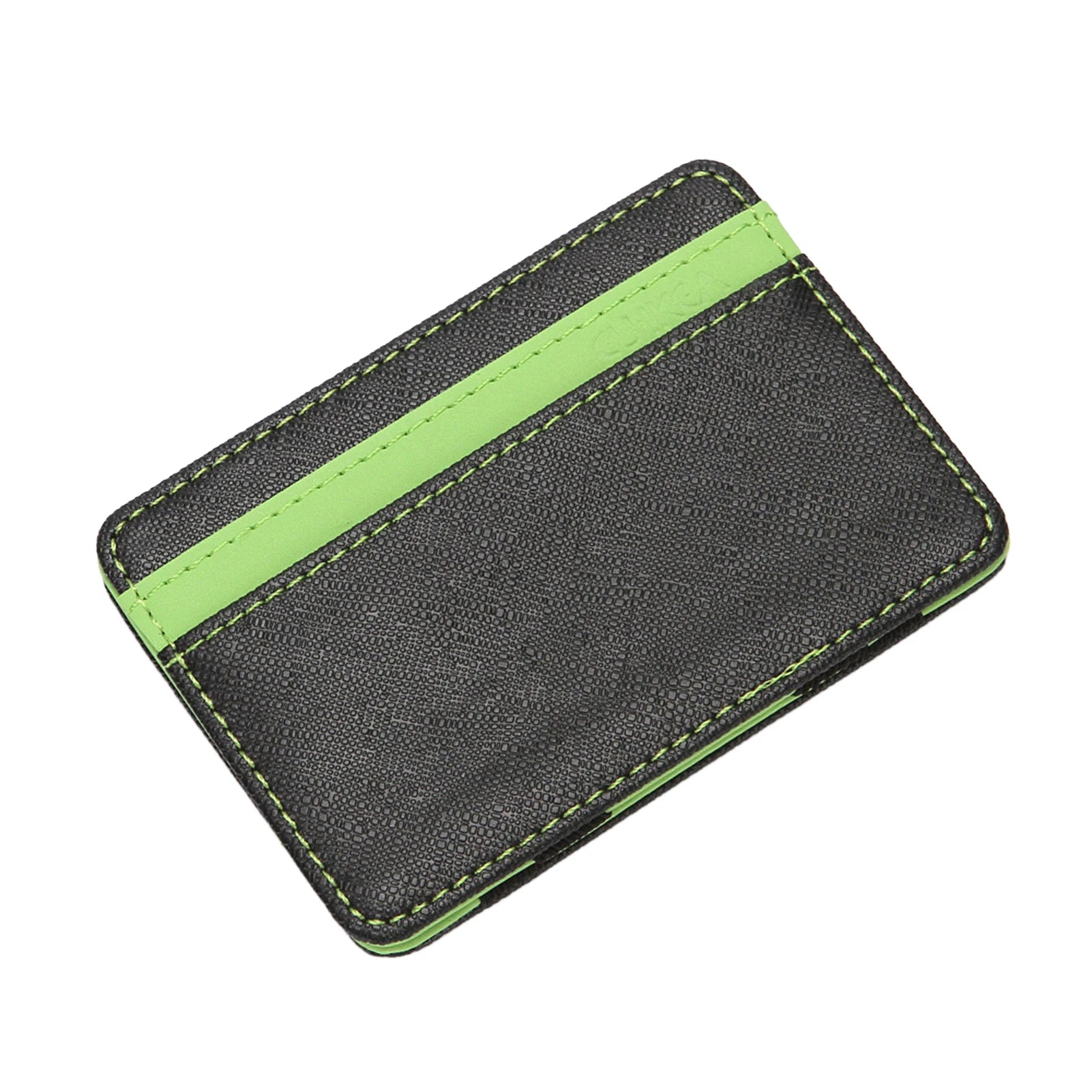 Ultra Thin Magic Card Holder Water-Resistant Durable PU Wallet for Men Women Adults Elders Peaceful Pleasures Health and Wellness green