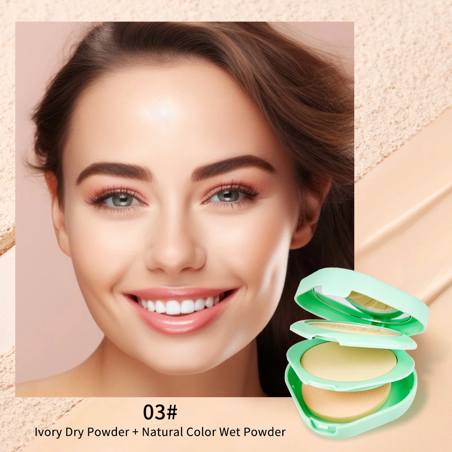 Aloe Vera Double Layer Powder for Lightweight Makeup Peaceful Pleasures Health and Wellness 03 30g
