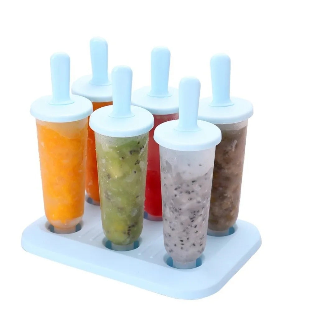 DIY Ice Cream Molds – 6-Cavity Reusable Popsicle Maker Tray