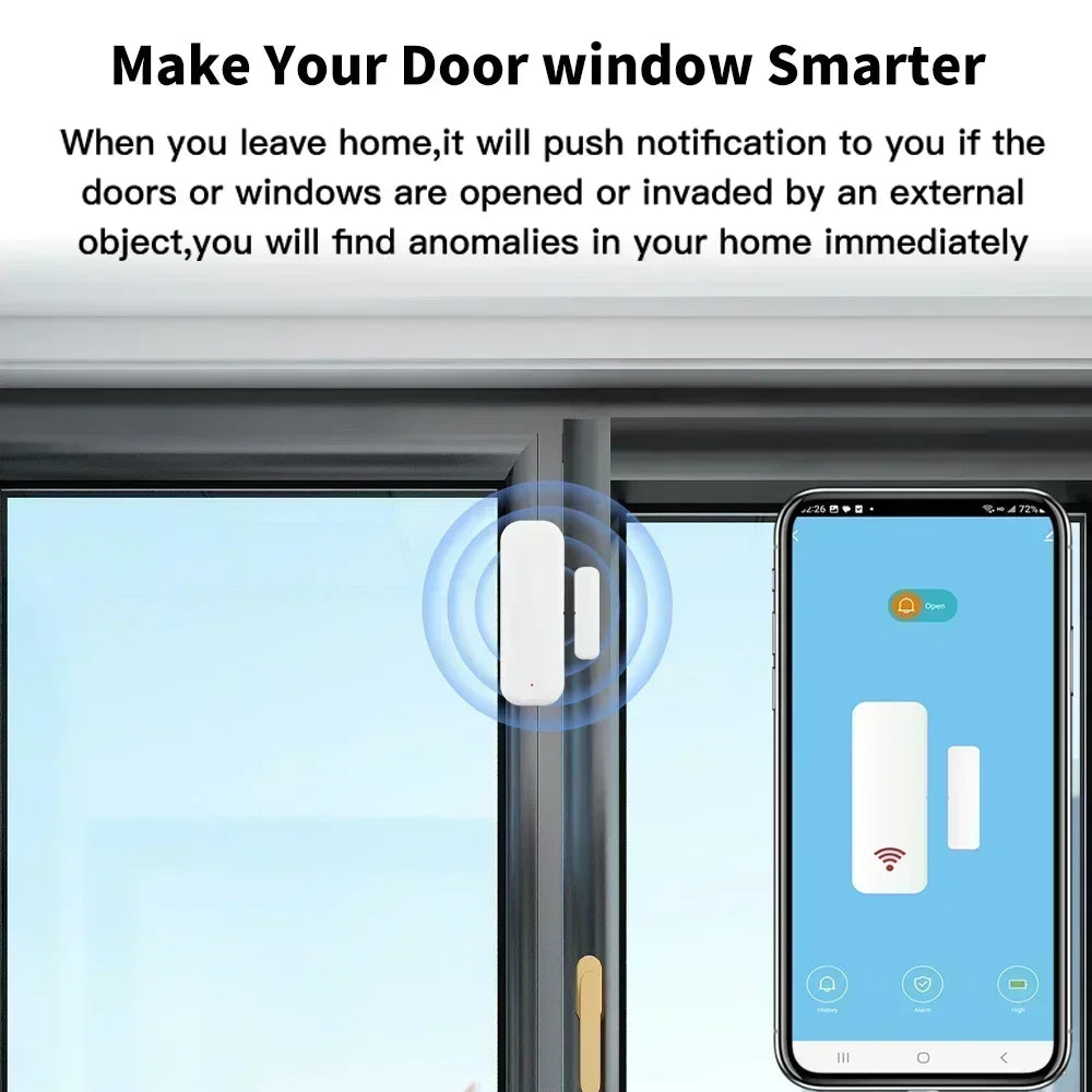 Tuya WiFi/Zigbee Door Window Contact Sensor – Smart Home Alarm Peaceful Pleasures Health and Wellness