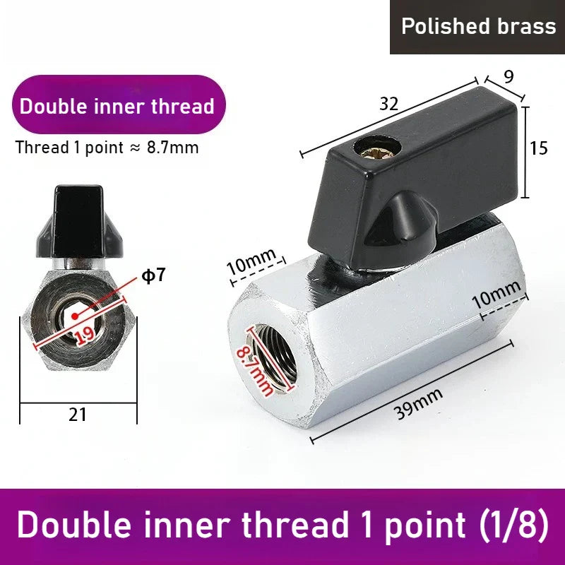 Mini Polished Copper Ball Valve PT1/8–1/2 | Water & Gas Pipe