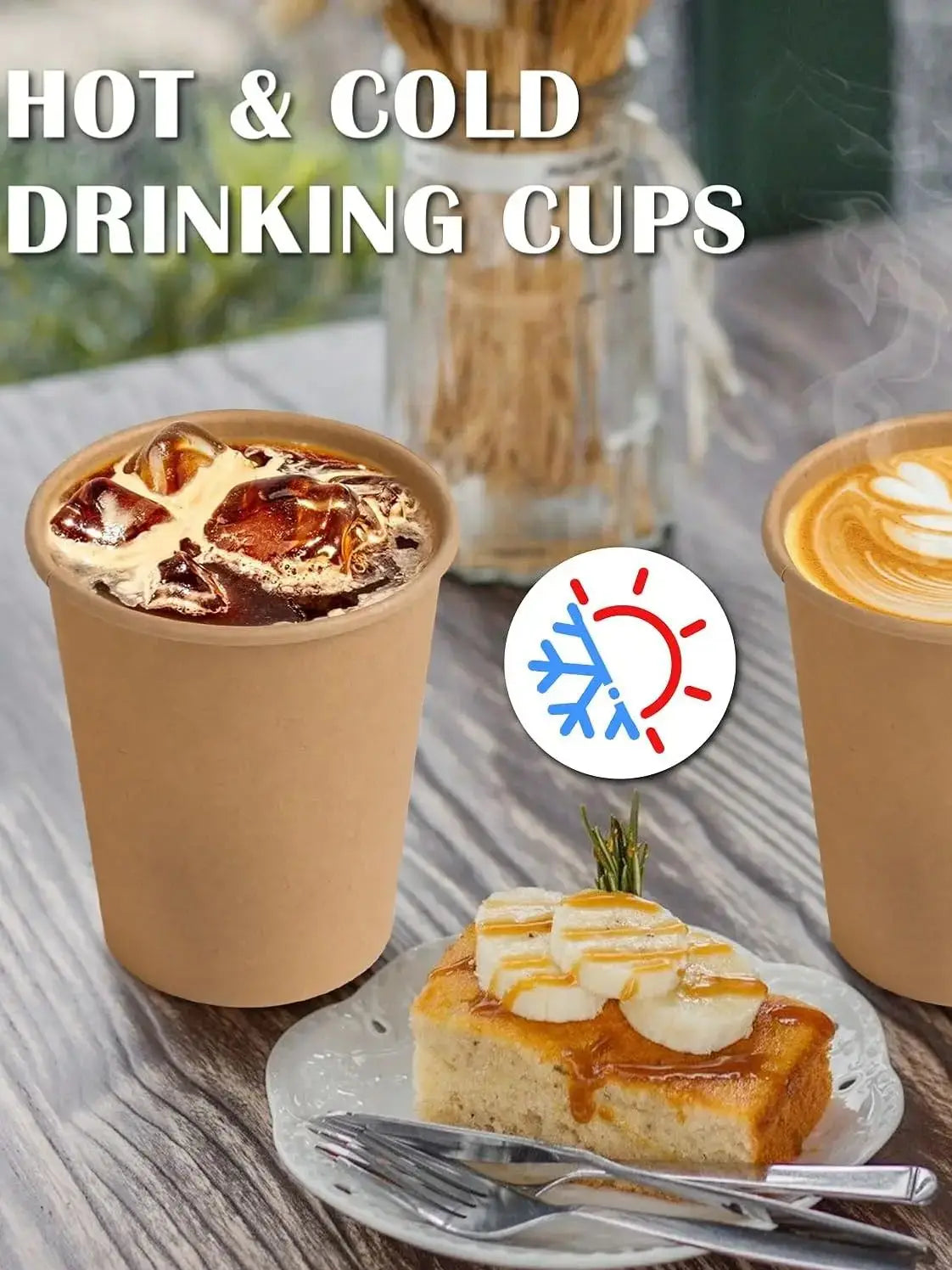 8 oz Kraft Paper Cups Unbleached Disposable Paper Coffee Cups Thickened Hot/Cold Beverage Drinking Cup for Party Home Cafes Peaceful Pleasures Health and Wellness