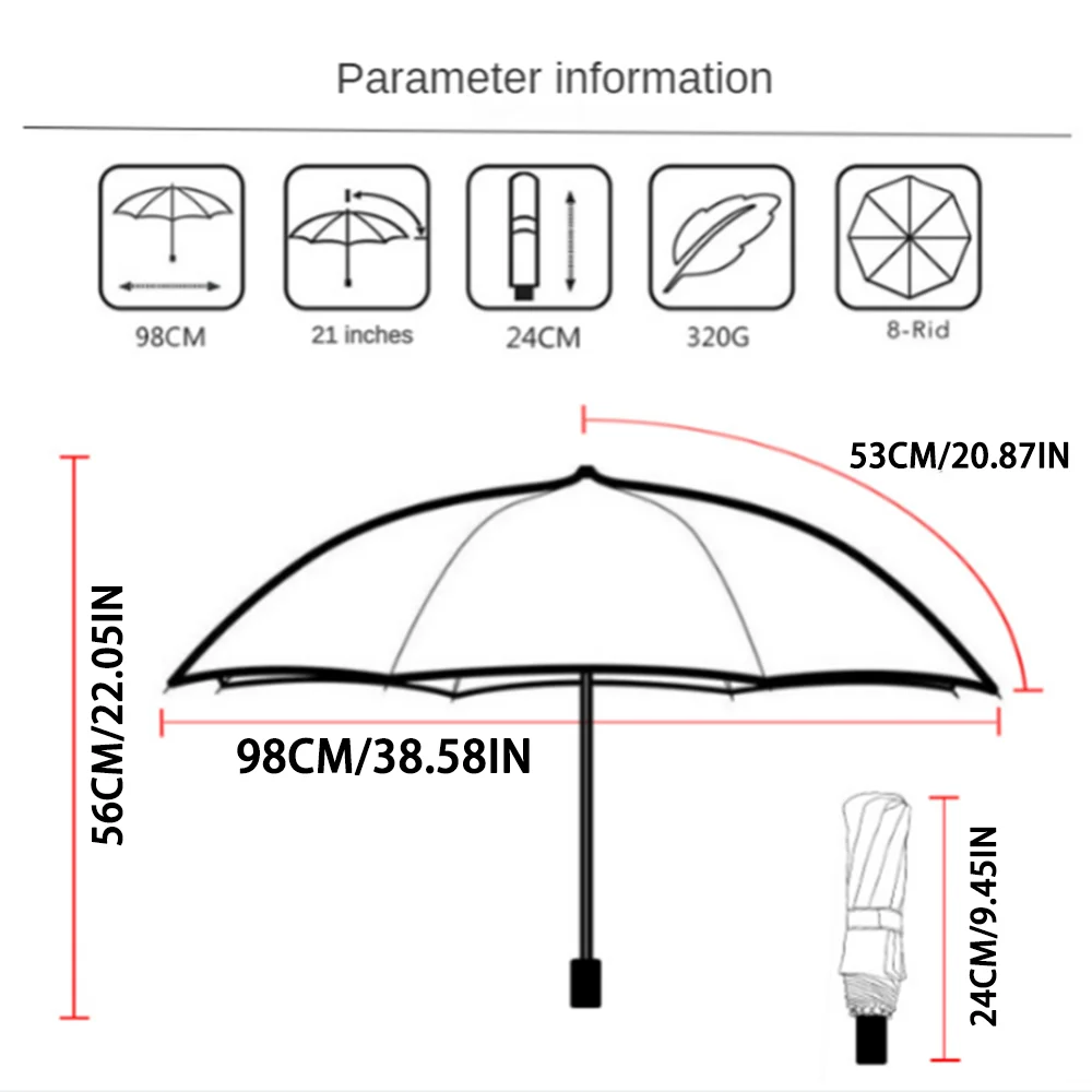 Windproof Compact Travel Umbrella – UV & Rain Protection