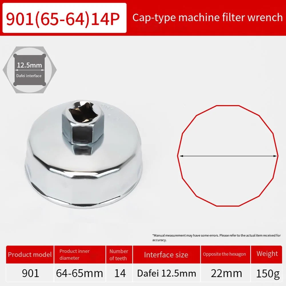 64–89mm Oil Filter Removal Wrench | 1/2" Square Drive Tool
