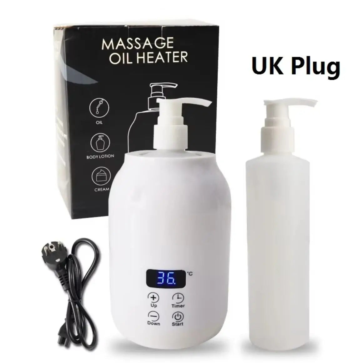 Electric Massage Oil Warmer 250ml | LED Lotion Heater Dispenser