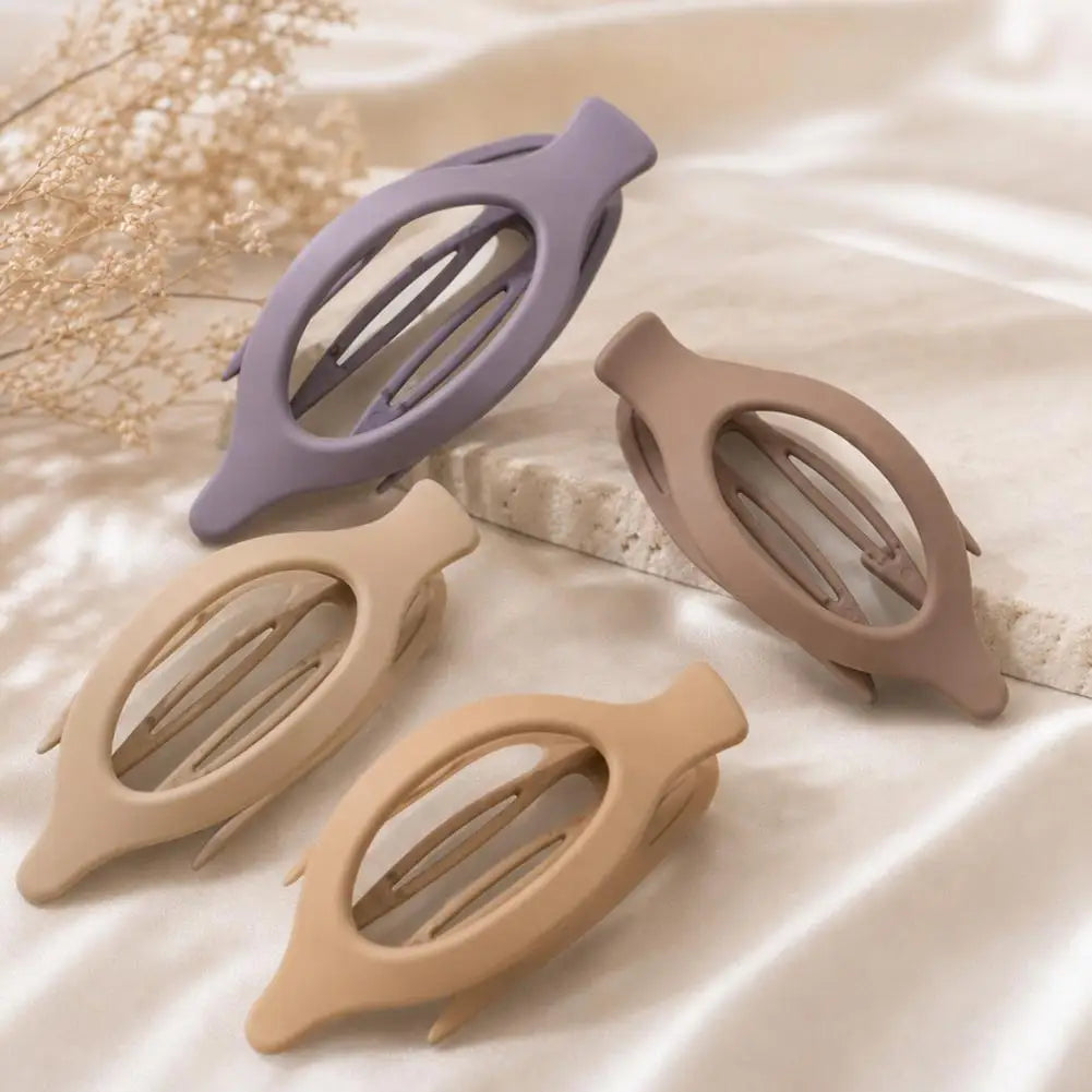Large Hair Claw Clip Matte Solid Color Leaf Duckbill Hair Clamps Hollowed Oval Hairpin for Women Thin Thick Hair Fashion Hairpin Peaceful Pleasures Health and Wellness