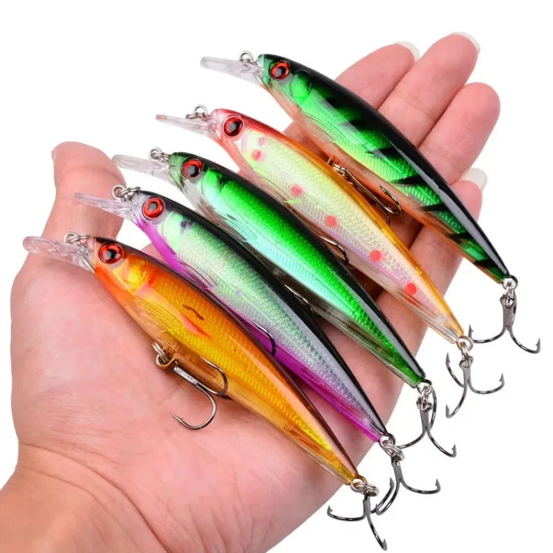 2026 New 3/5/8Pcs Luya Fishing Lure Set, Random Bionic Minnow/VIB Artificial Bait with Double Hooks, Outdoor Angling Tackle Peaceful Pleasures Health and Wellness