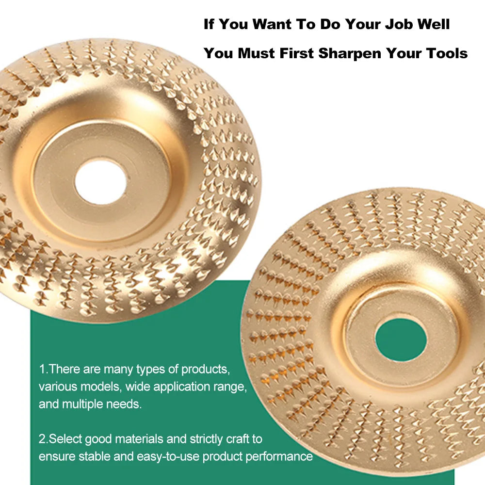 4Inch Woodworking Angle Grinder Molding Wheel High-Carbon Steel Wood Shaping Disc Stump Grinder Angle Grinder Wood Carving Disc Peaceful Pleasures Health and Wellness