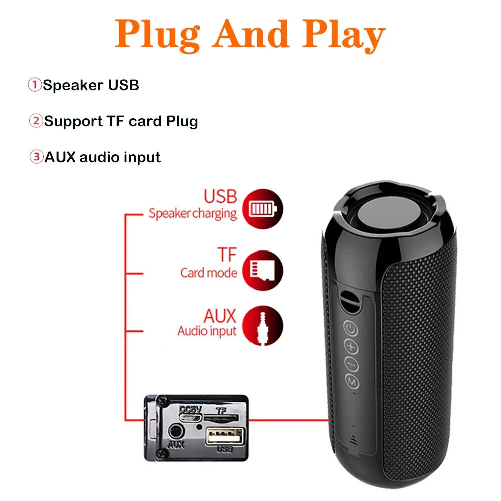 T&G Portable Bluetooth Speaker – FM Radio, Bass & TWS