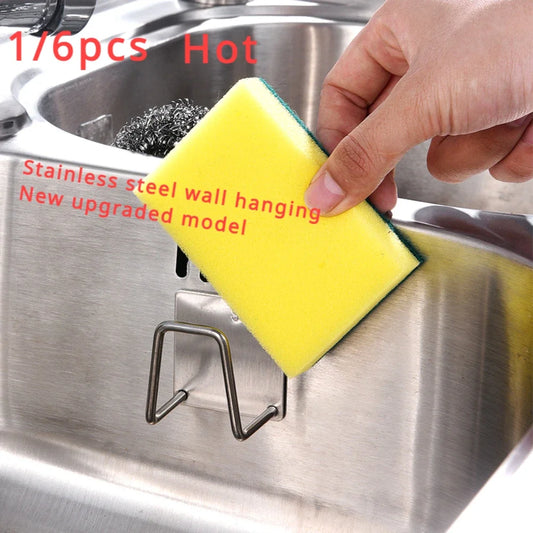 Stainless Steel No-Drill Sponge Holder & Sink Organizer Sink Organizer Rack Peaceful Pleasures Health and Wellness