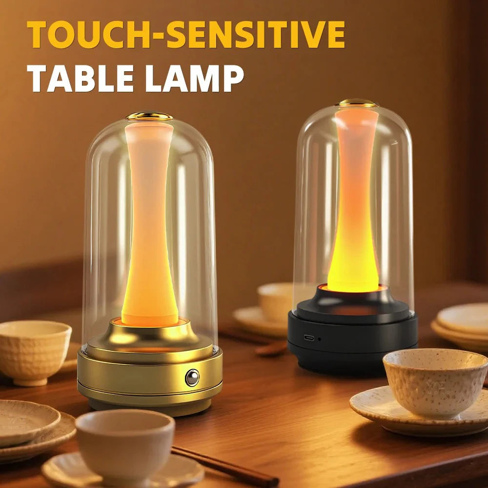 Dimmable Candle Room Lamp Rechargeable Touch Waterproof Reading Mood Light For Home Bedside Bar Desk Outdoor Mushroom Lamp Peaceful Pleasures Health and Wellness