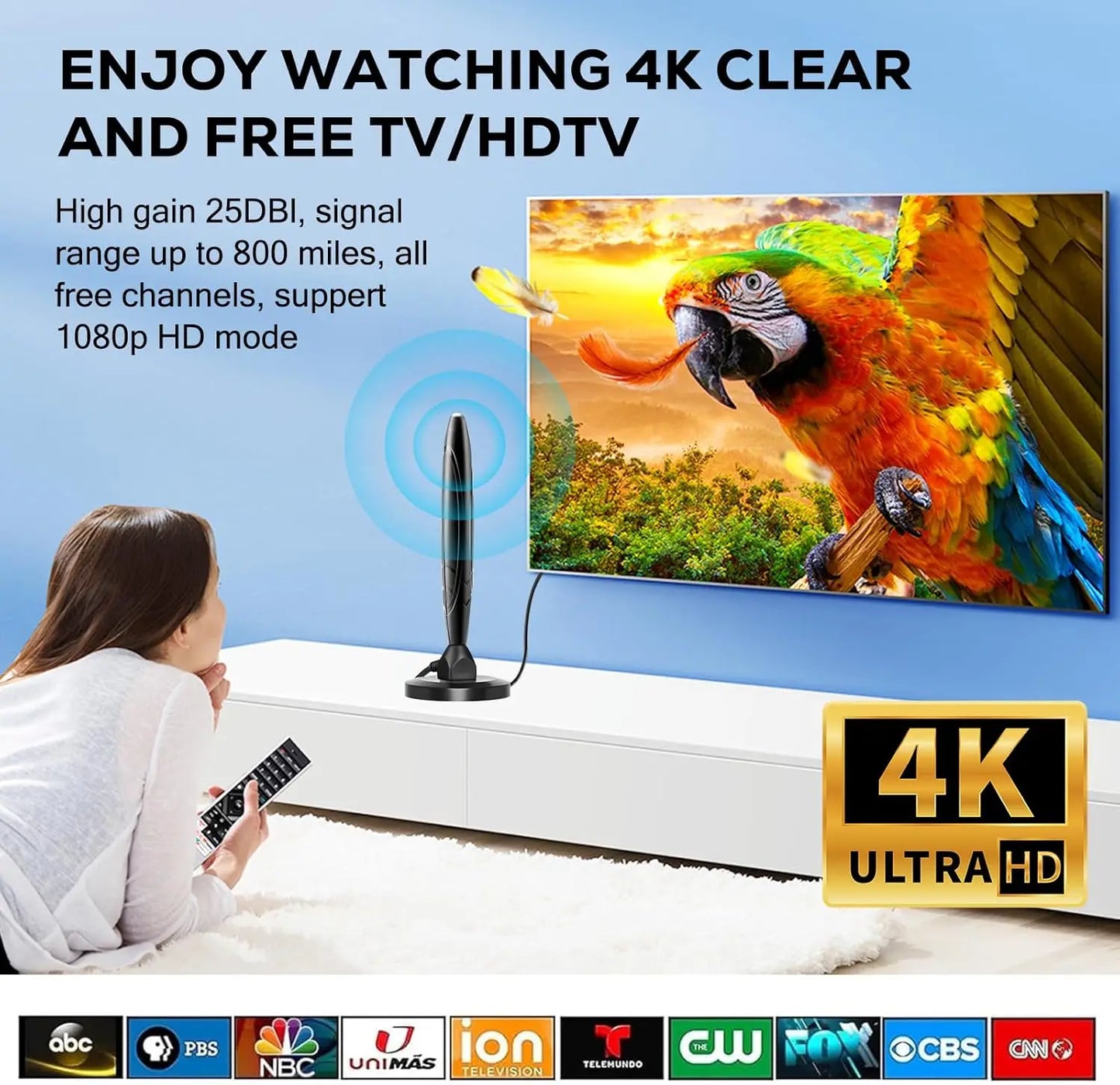 Dual-Amplification Magnetic USB Digital TV Antenna DVB-T