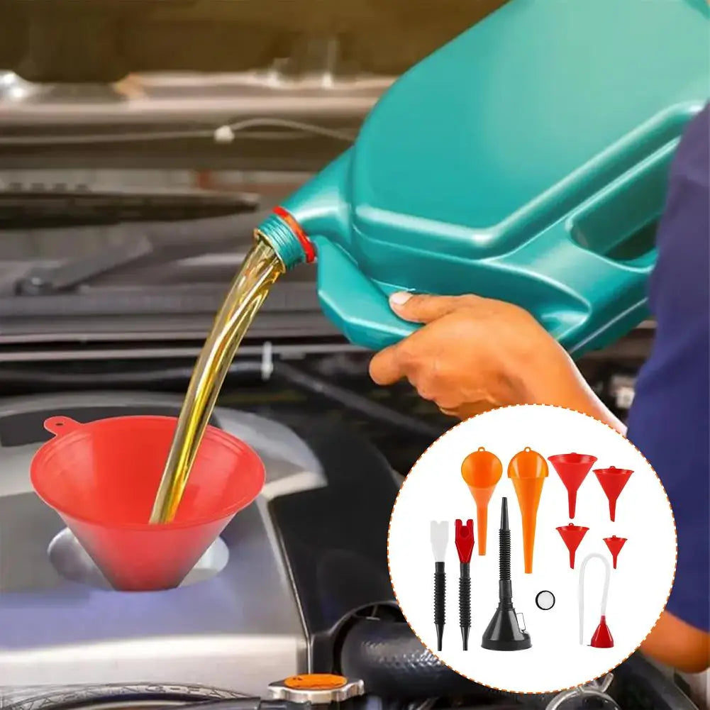 Car Funnel Gasoline Oil Fuel Filling Tools Long Stem Flexible Anti-splash Plastic Oil Funnel Motorcycle Refueling Tools Peaceful Pleasures Health and Wellness