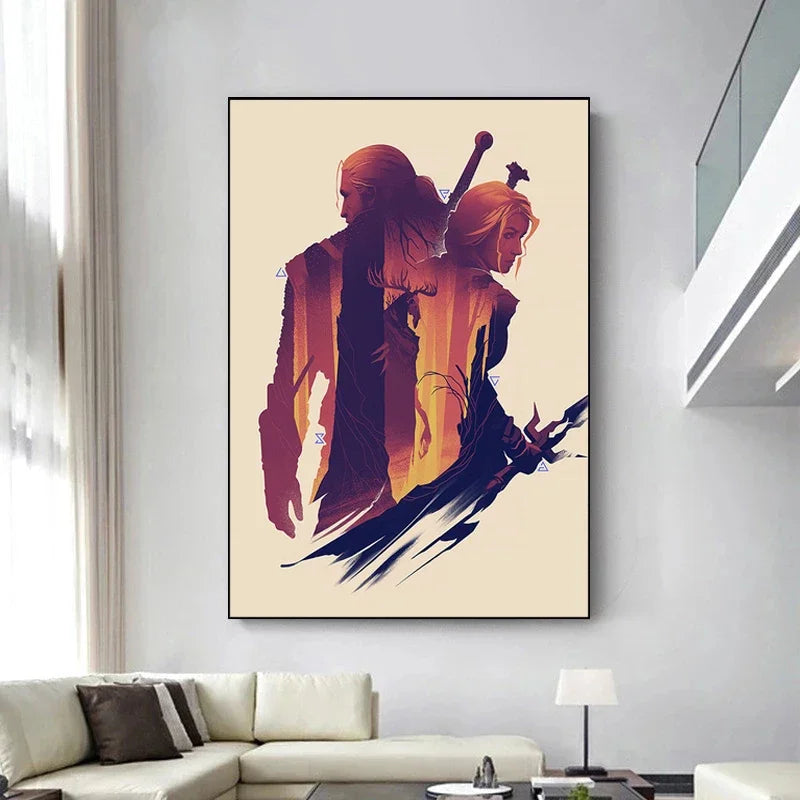Game Art Canvas Poster – Witcher, Horizon Zero Dawn, Knight Wall Art Canvas Wall Art Peaceful Pleasures Health and Wellness