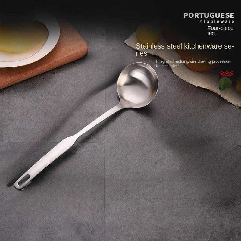 Thickened Stainless Steel Spatula Ladle & Slotted Spoon Set