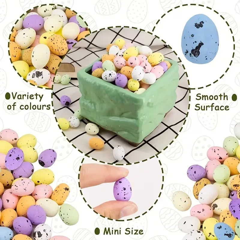 50-Pack Easter Mini Speckled Eggs – Pastel Basket Fillers & Decor