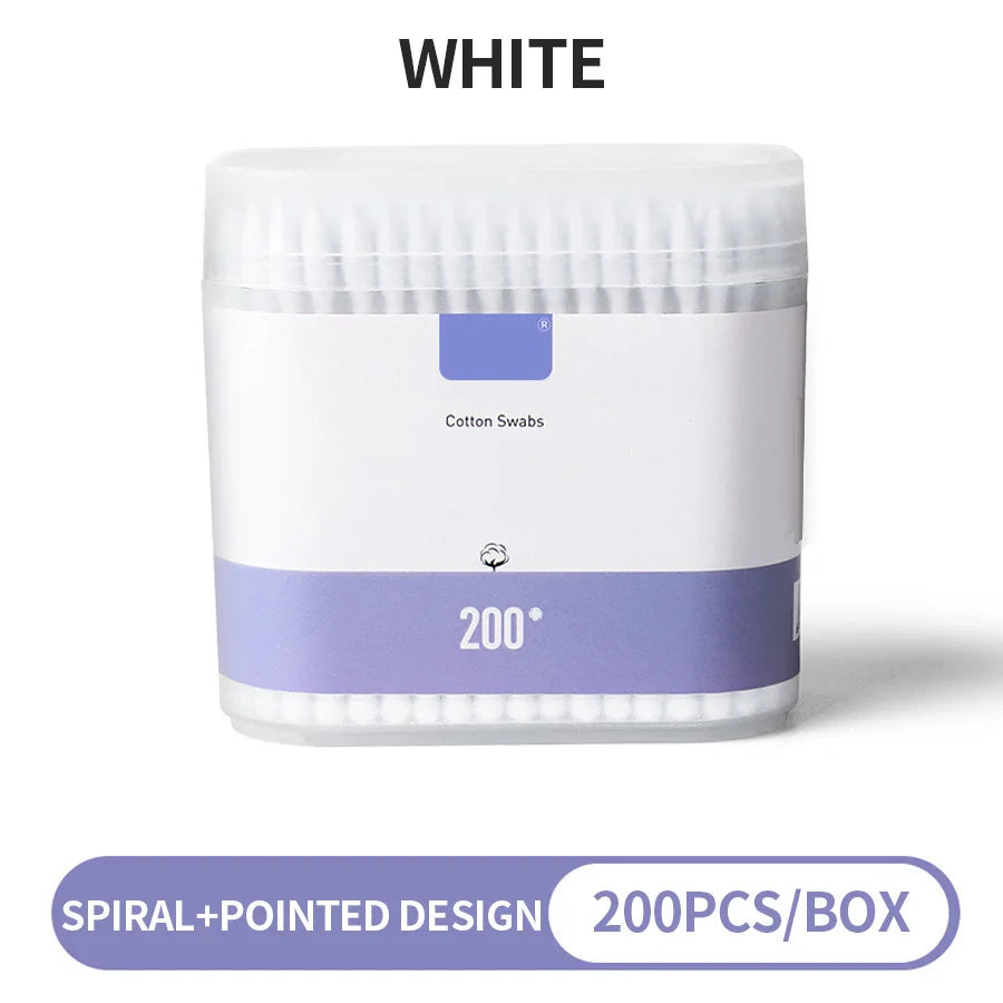 200-Pack Double-Ended Cotton Swabs – Makeup & Personal Care