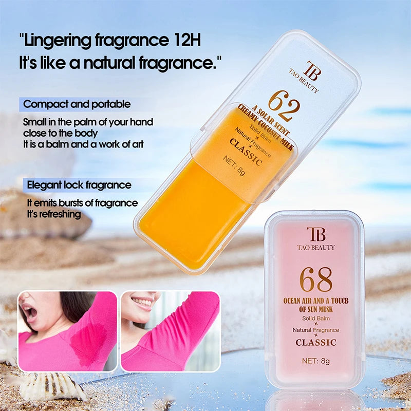 3-Pack Alcohol-Free Solid Fragrance Balm | Unisex Floral Scent