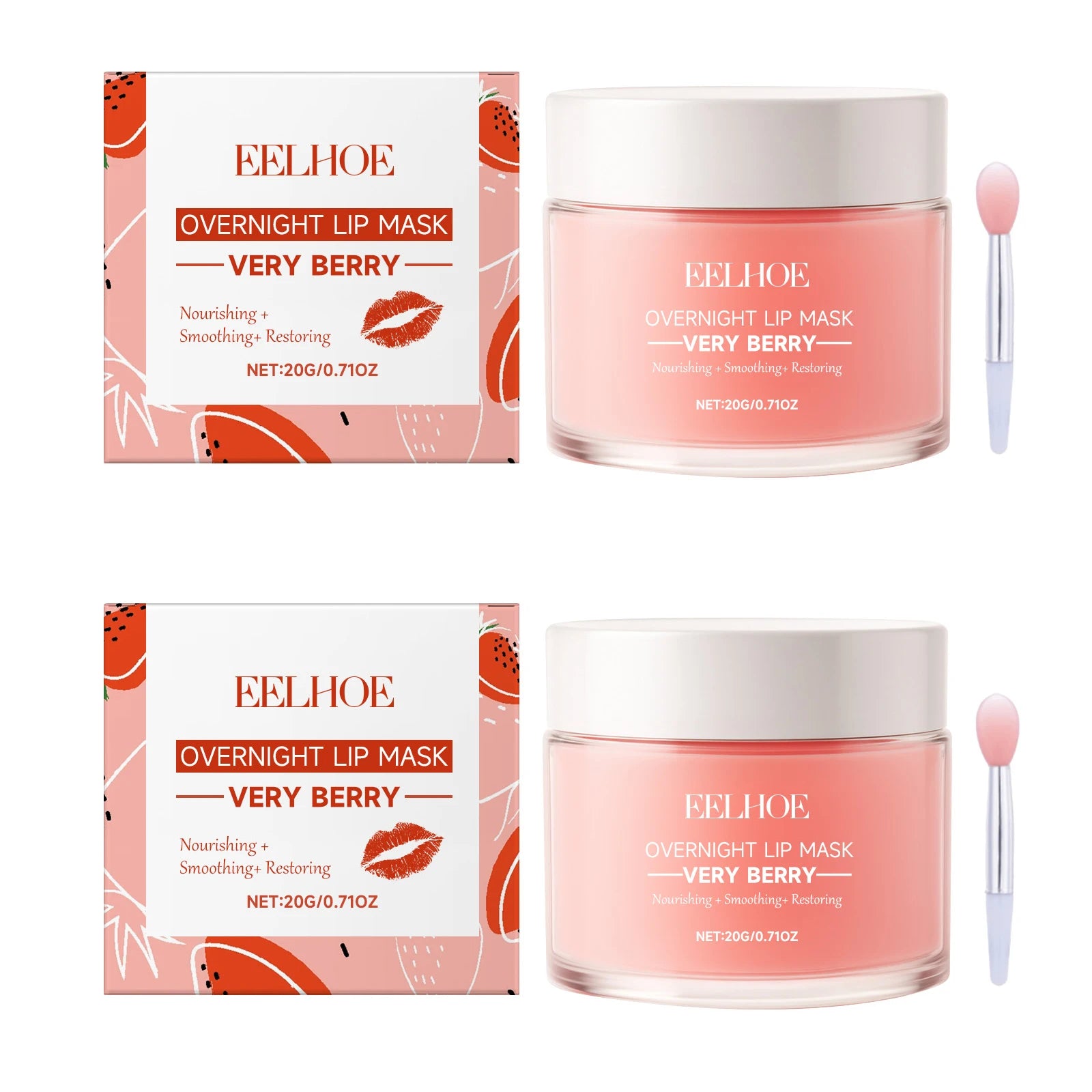 Berry Moisturizing Sleep Lip Mask Deep Nourishing Removing Dead Skin Reduce Lip Lines Prevent Cracking Gentle Hydrating Lip Mask Peaceful Pleasures Health and Wellness 2 X 20g Boxed