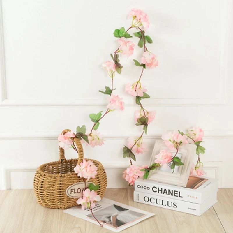 220cm Artificial Cherry Blossom Vine – Wedding & Home Decor