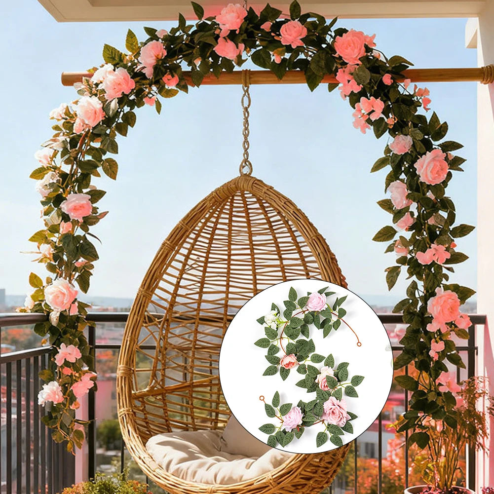 Artificial Flower Vine Archway Wedding Outdoor Decor Rose Vines Green