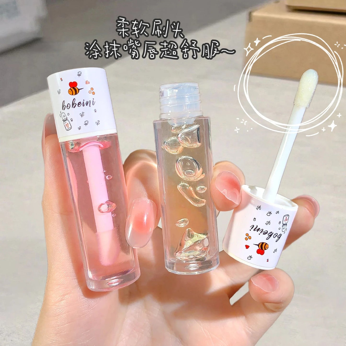 Peach Honey Lip Oil Plump Moisturizing Non-sticky-hydrating Gloss Long-lasting clear liquid lip Balm Peaceful Pleasures Health and Wellness