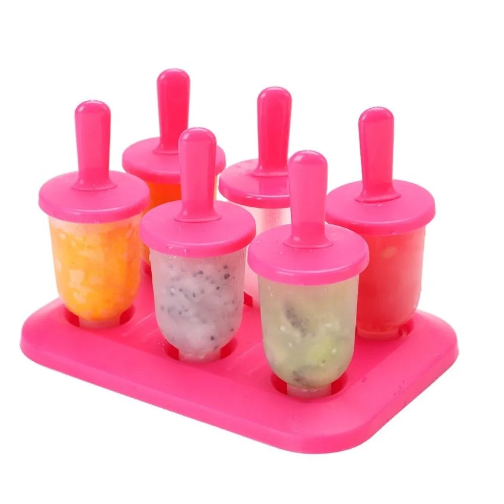 DIY Ice Cream Molds – 6-Cavity Reusable Popsicle Maker Tray