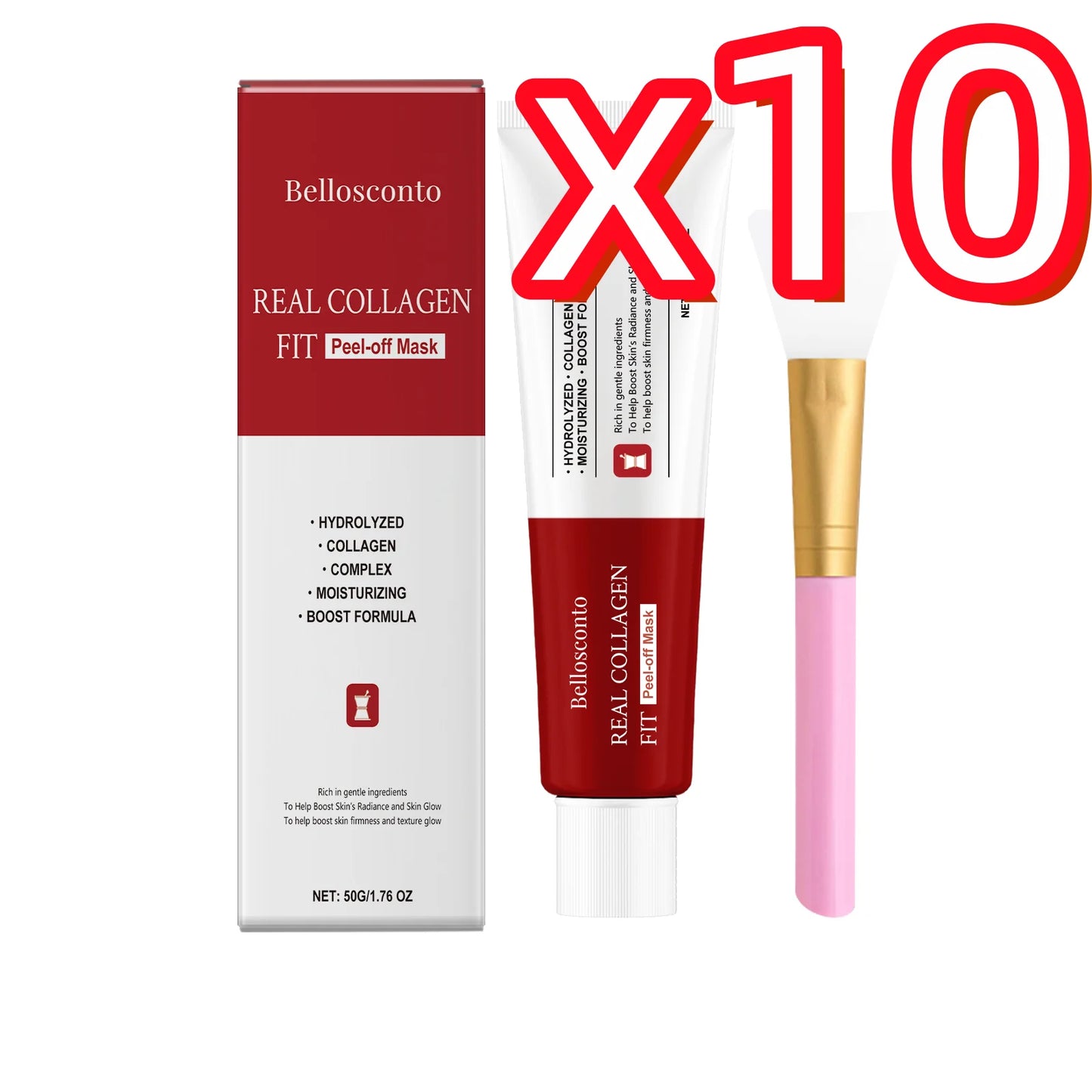 Collagen Peel Off Mask Clean Pores Exfoliating Remove Blackheads Reduce Oil Brighten Dull Skin Moisturize Smooth Skins Face Mask Peaceful Pleasures Health and Wellness 1set Boxed x 10