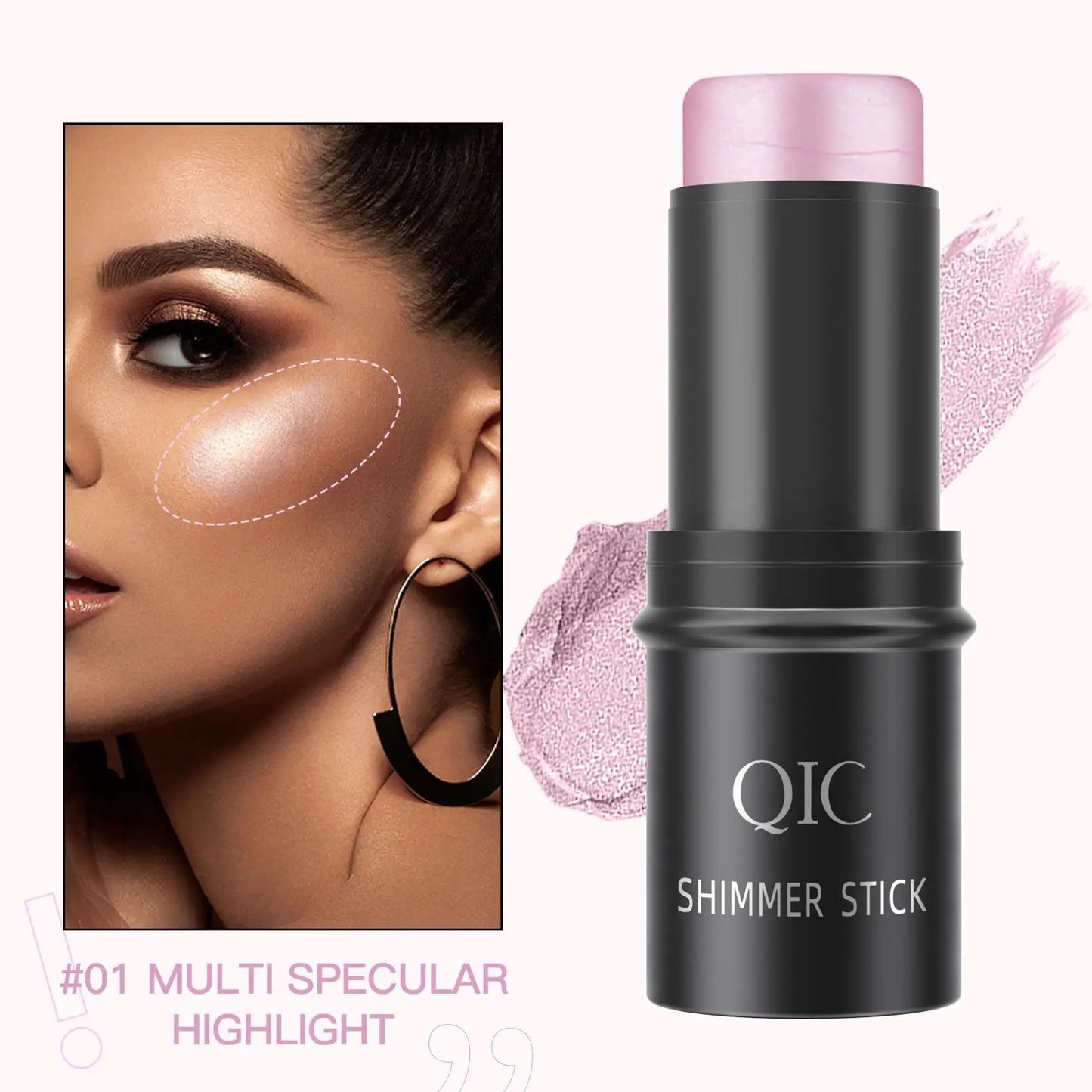 QIC Creamy Highlighter Contour Stick – Shimmer Bronzer & Blush