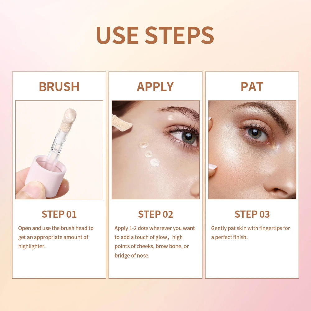 4Color Face Liquid Highlighter Bronzer Contouring Highlight Fluid Makeup Face Shimmer Shine High Lighter Iluminador Maquillaje Peaceful Pleasures Health and Wellness