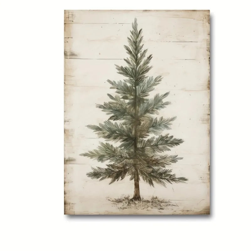 Modern Minimalist Farmhouse Elk Snowman HD Canvas Wall Art Holiday Vibes Poster for Bedroom Living Room Decor Peaceful Pleasures Health and Wellness