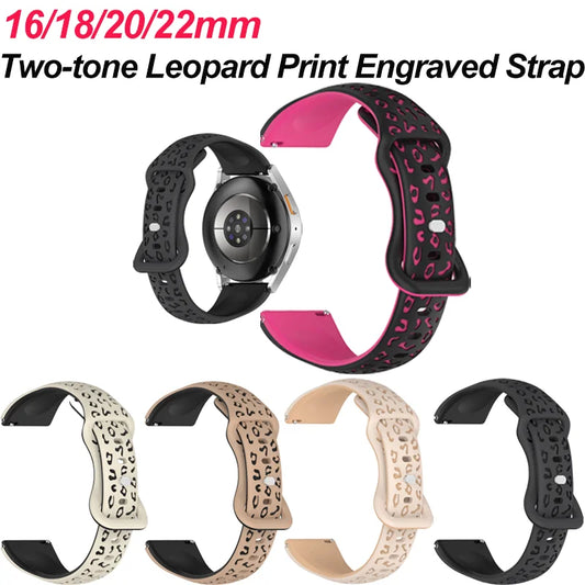 Silicone Leopard Watch Band 16/18/20/22mm – Amazfit, Huawei, Xiaomi Peaceful Pleasures Health and Wellness