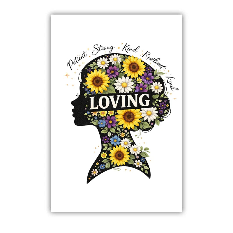Nordic Woman Silhouette Floral Canvas Wall Art | Bedroom Poster Canvas Wall Art Peaceful Pleasures Health and Wellness 03 50x70cm NoFrame China Mainland