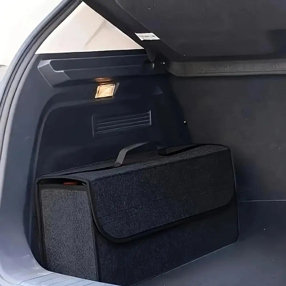 Foldable Felt Car Trunk Organizer | Large Storage Box Dark Gray