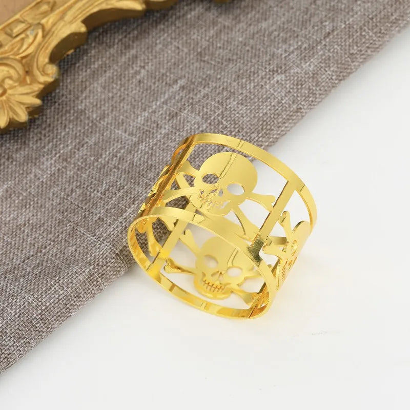 Metal Napkin Rings Set of 6 – Wedding Halloween Holiday Decor
