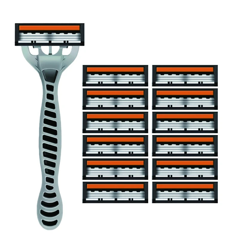 3-Blade Manual Safety Razor for Men & Women | Replaceable Head