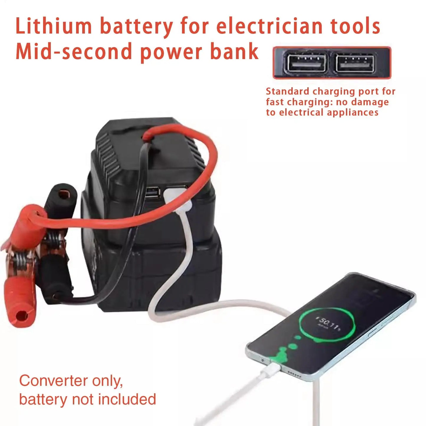 Car Jump Starter Adapter | Lithium Battery Booster Converter