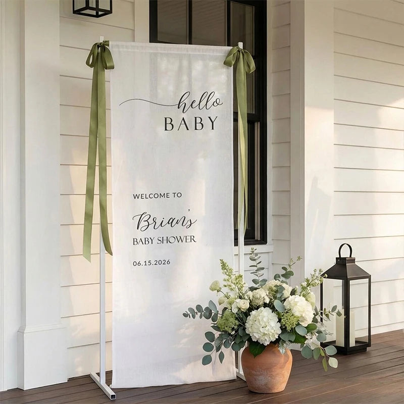 Personalized Baby Shower Welcome Sign | Custom Fabric Banner