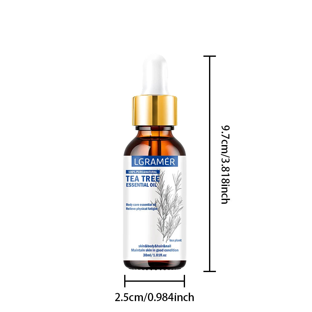30ML Tea Tree Essential Oil ,100% Pure Nature for Aromatherapy, Diffuser, Humidifier, Woody, Relieving Stress，Massage Muscle Peaceful Pleasures Health and Wellness