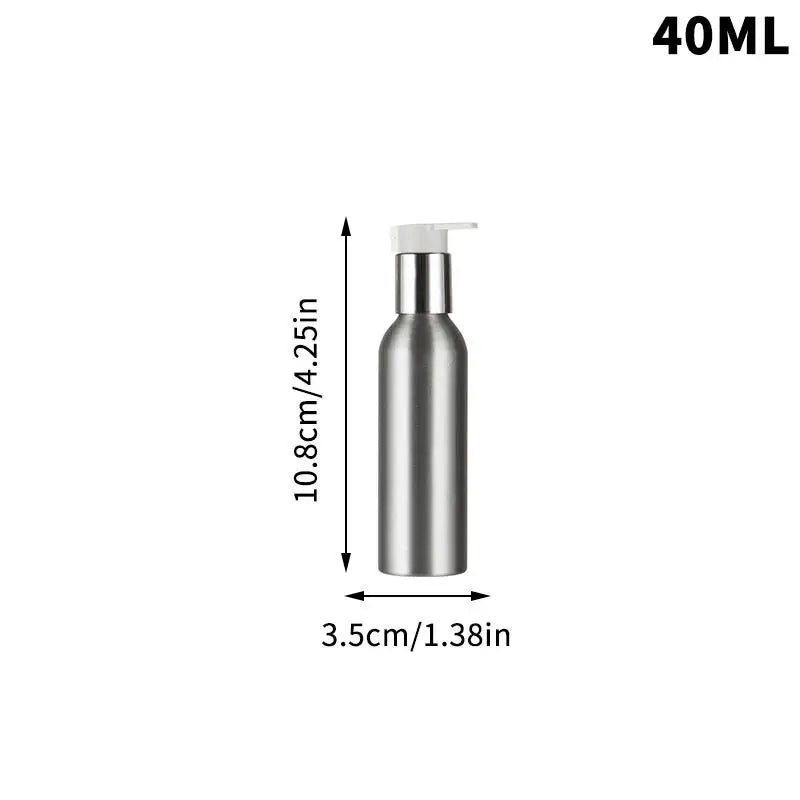 40-200ml Aluminum Pump Bottle High Quality Lotion Pump Shampoo Lotion Pump Refillable Bottle Liquid Dispenser Travel Container Peaceful Pleasures Health and Wellness 40ML