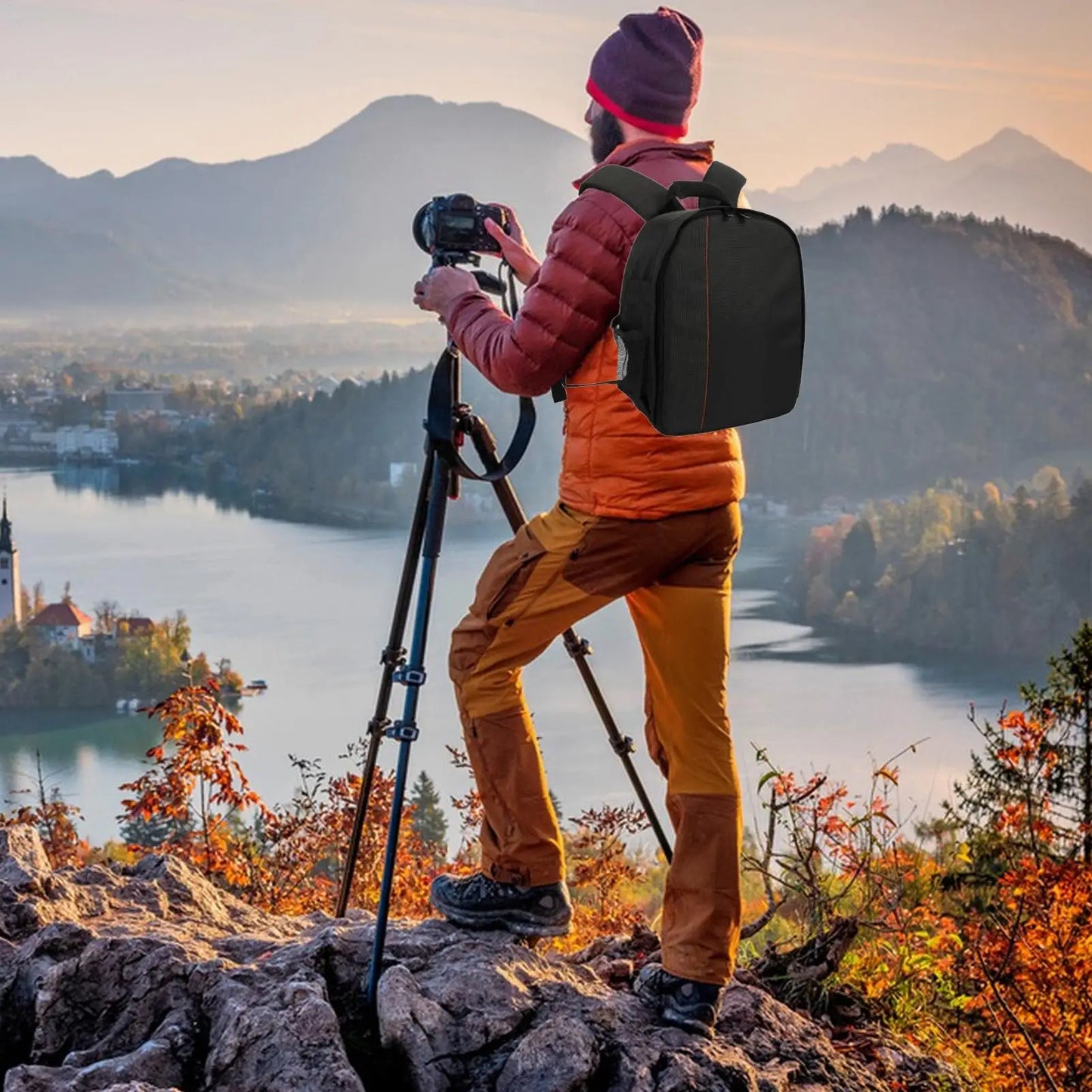 Compact DSLR Camera Backpack | Padded Water-Resistant Nylon